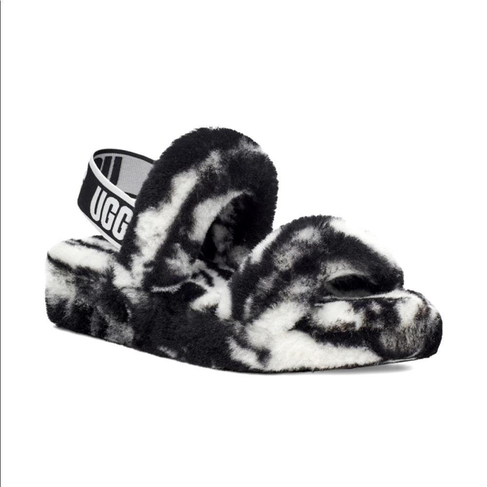 Ugg Oh Yeah Slingback Slippers | Black and White | Size 9 | Barely worn